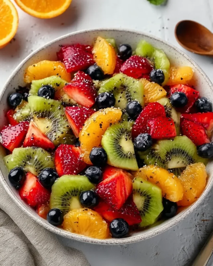 Winter Fruit Salad with Orange Poppy Seed Dressing
