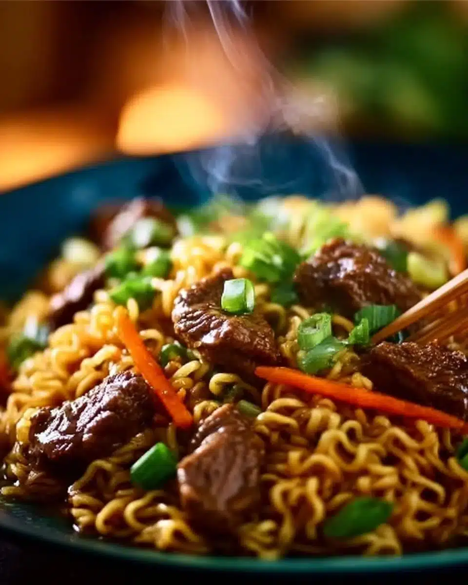 Slow Cooker Beef Ramen Noodles