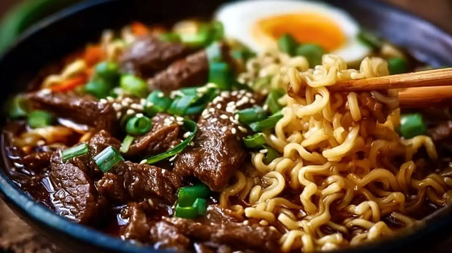 Slow Cooker Beef Ramen Noodles