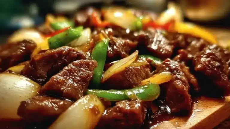 Sizzling Chinese Pepper Steak with Onions