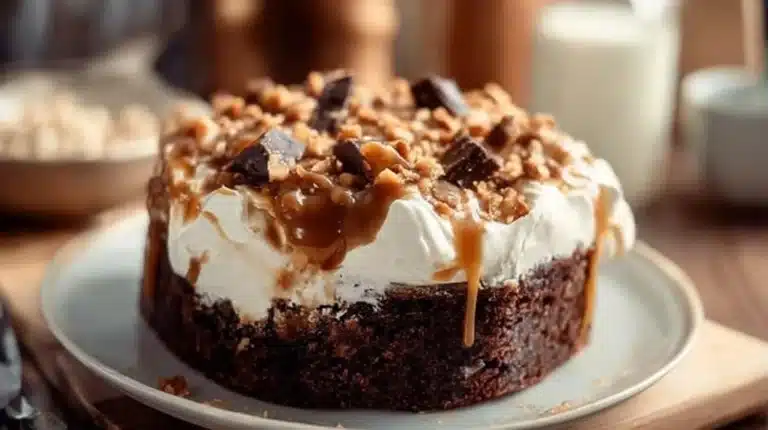 Chocolate Toffee Poke Cake