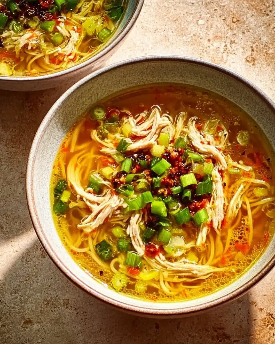 Classic Ginger Garlic Chicken Noodle Soup