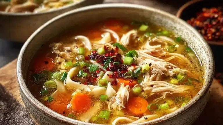 Classic Ginger Garlic Chicken Noodle Soup