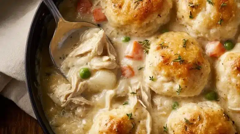 Easy Chicken and Dumplings with Biscuits
