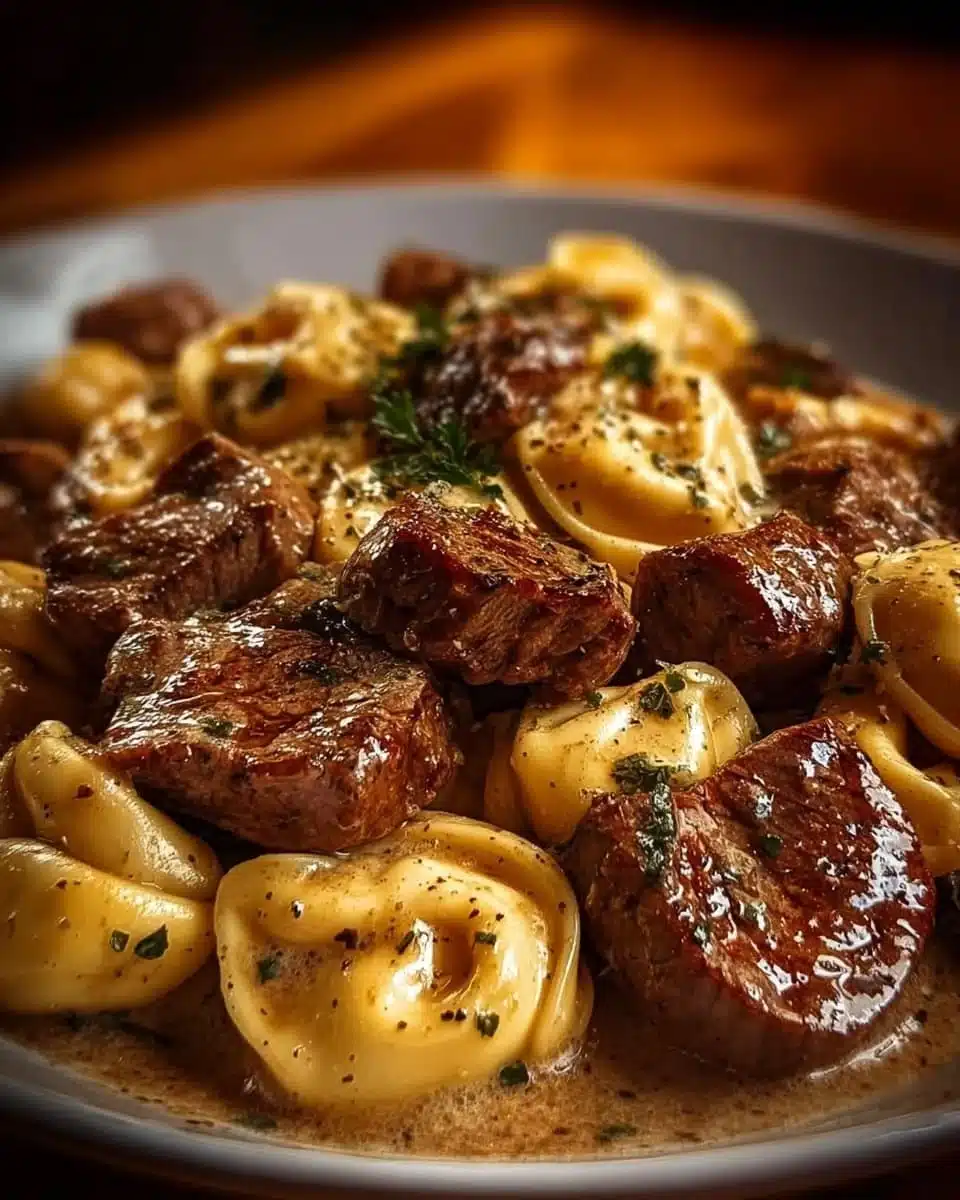 Cracked Garlic Steak Tortellini in Creamhouse Sauce Bliss