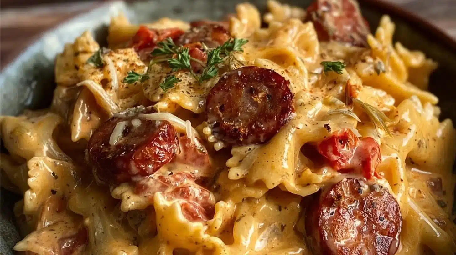 One Pot Creamy Cajun Sausage Pasta