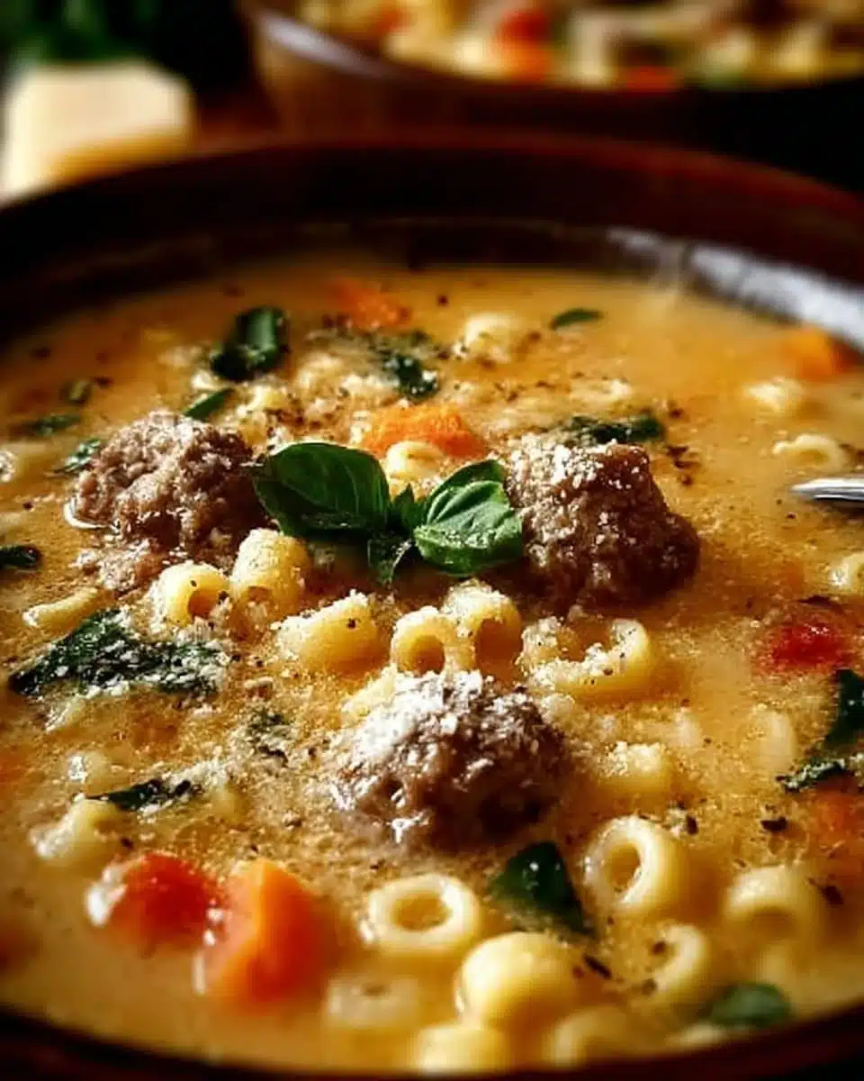 Creamy Parmesan Italian Sausage Ditalini Soup Recipe