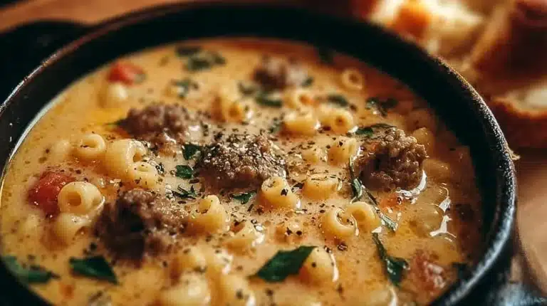 Creamy Parmesan Italian Sausage Ditalini Soup Recipe