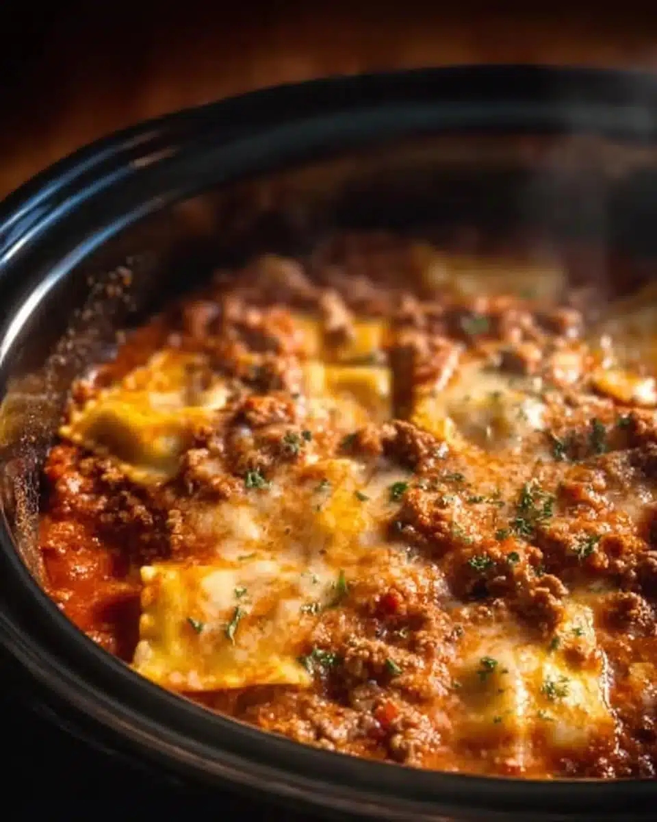 Crockpot Ravioli Lasagna