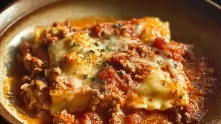 Crockpot Ravioli Lasagna