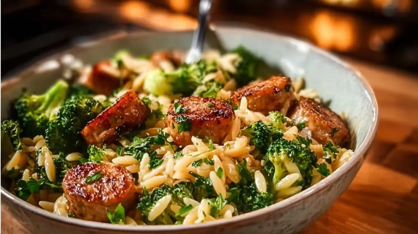 Chicken Sausage and Broccoli Orzo