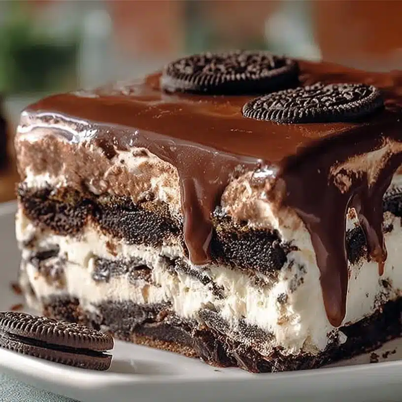 No-Bake Oreo Icebox Cake Easy Chocolate Ganache