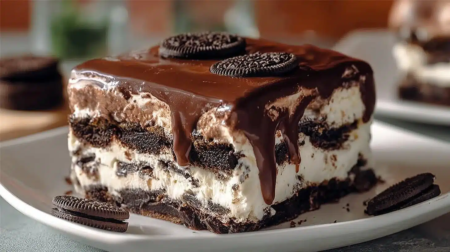 No-Bake Oreo Icebox Cake Easy Chocolate Ganache