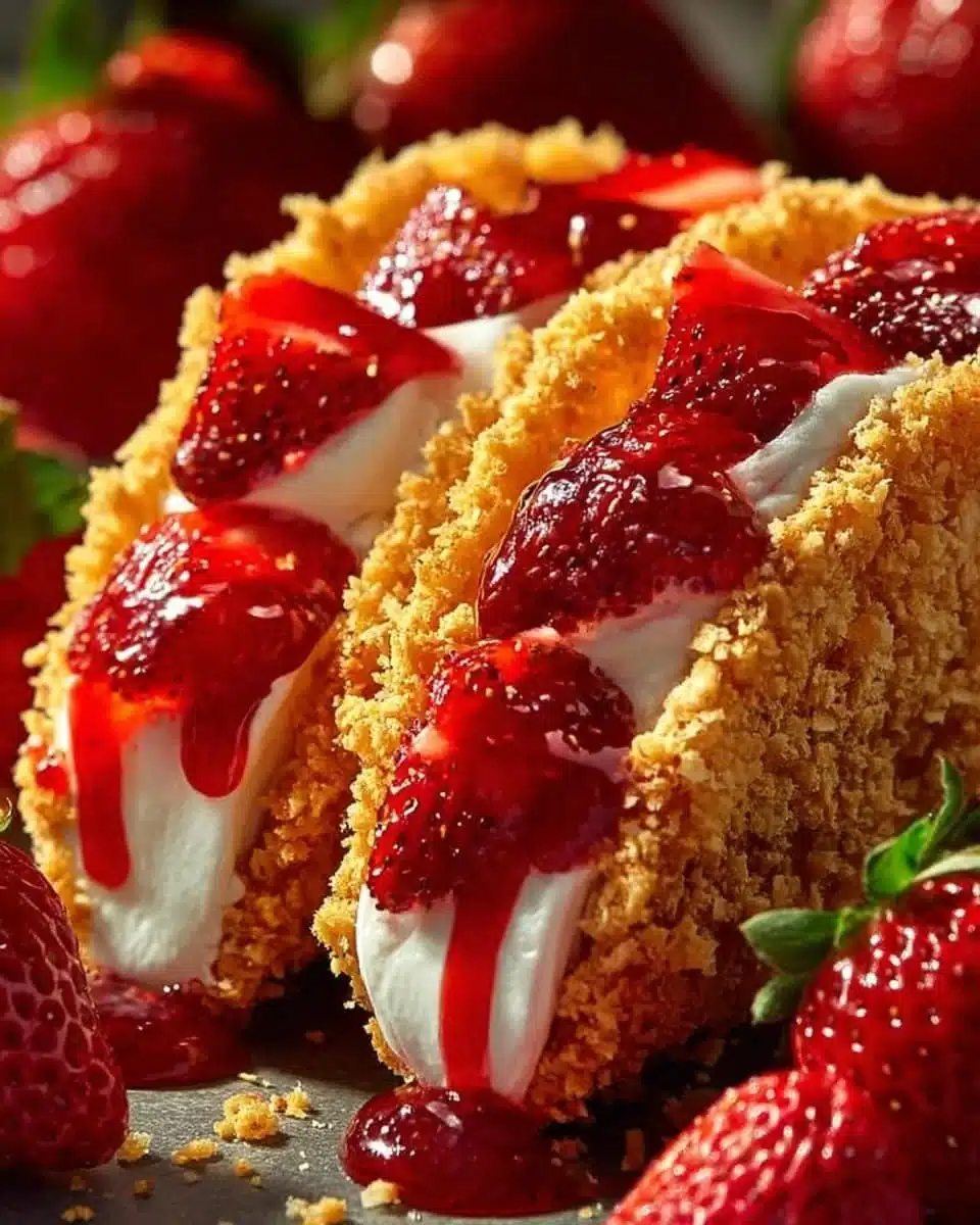 Strawberry Crunch Cheesecake Tacos