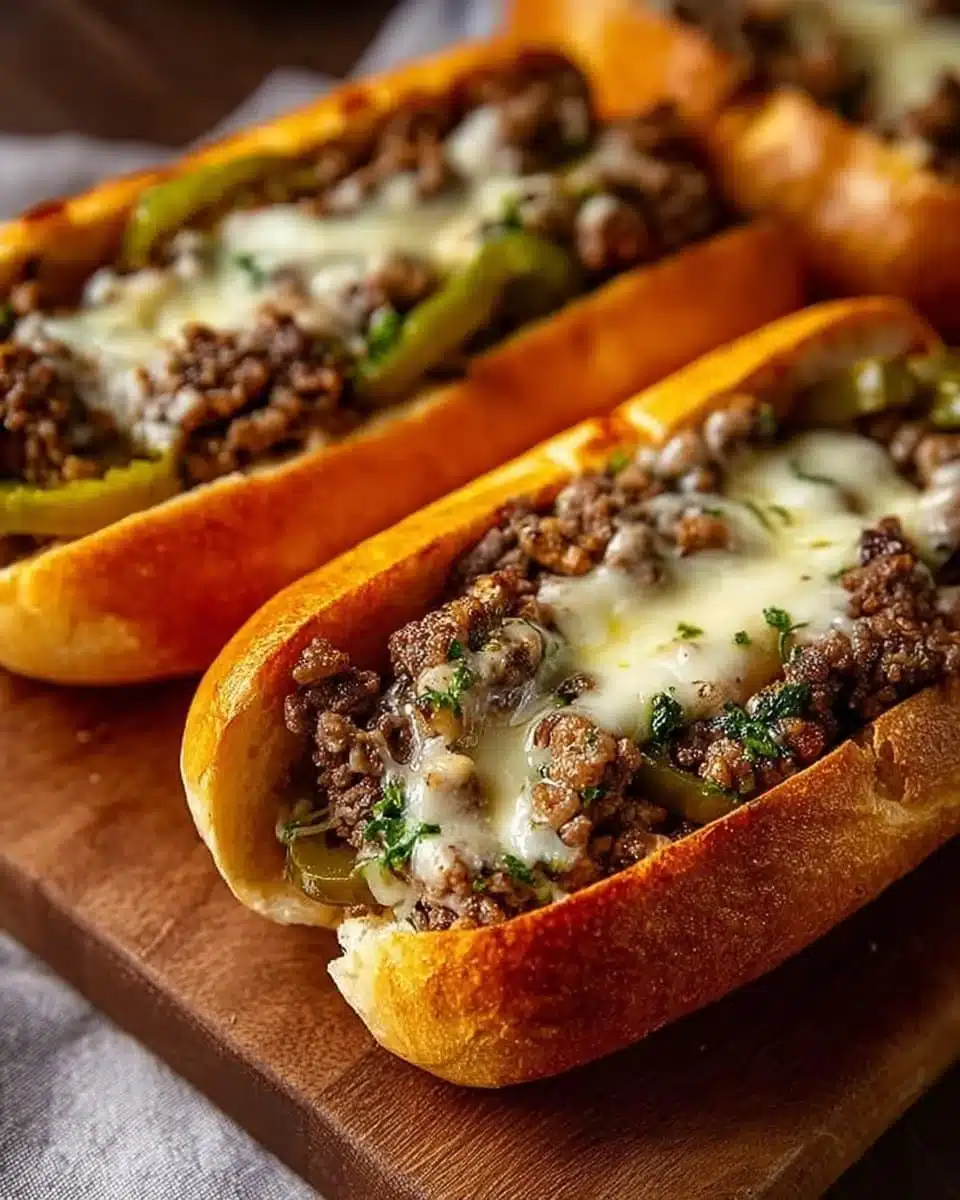 Ground Beef Philly Cheesesteaks