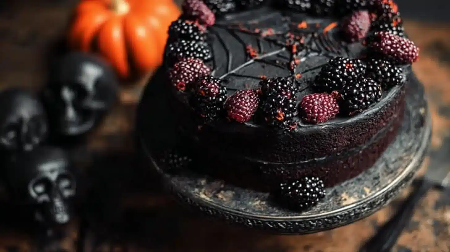 Spooky Black Velvet Halloween Cake