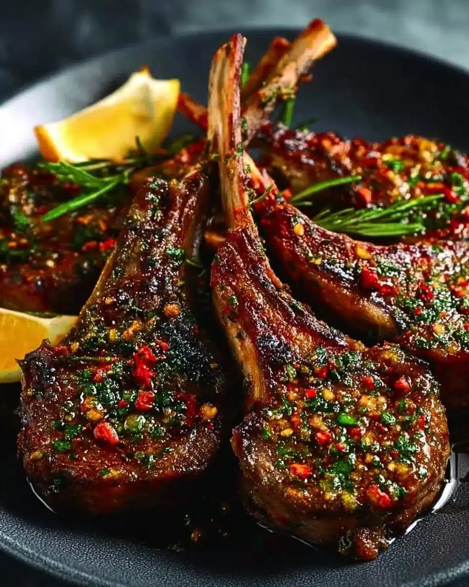 Garlic Rosemary Butter Lamb Chops