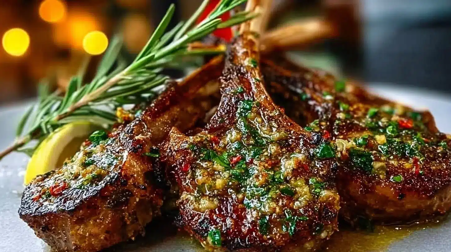 Garlic Rosemary Butter Lamb Chops