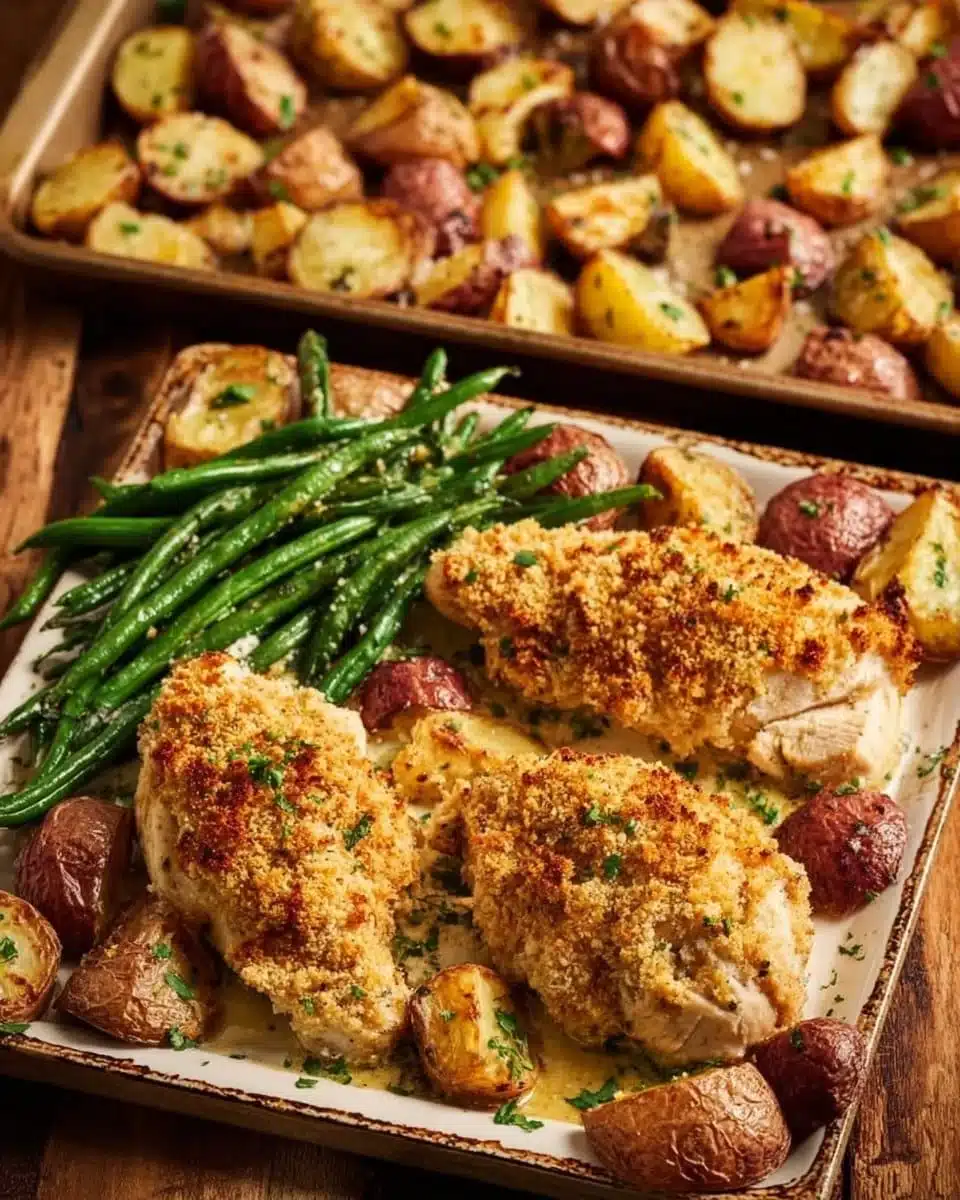 Parmesan Crusted Chicken Sheet Pan Dinner Recipe