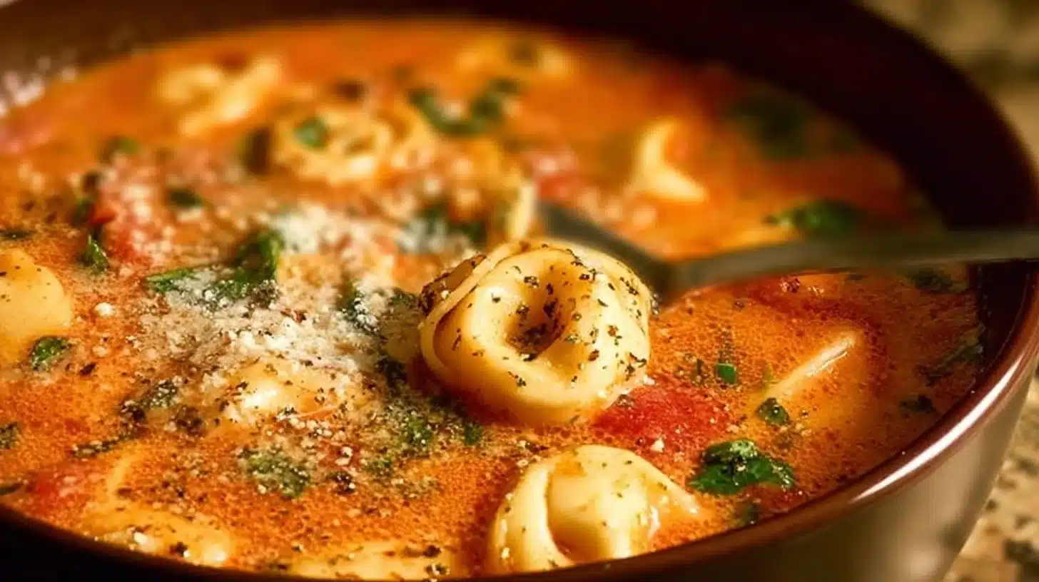 Parmesan Tomato Tortellini Soup