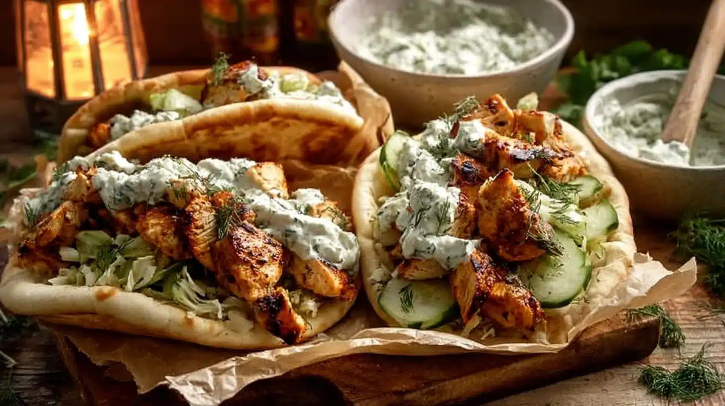 Sheet Pan Chicken Pitas with Herby Ranch Slaw
