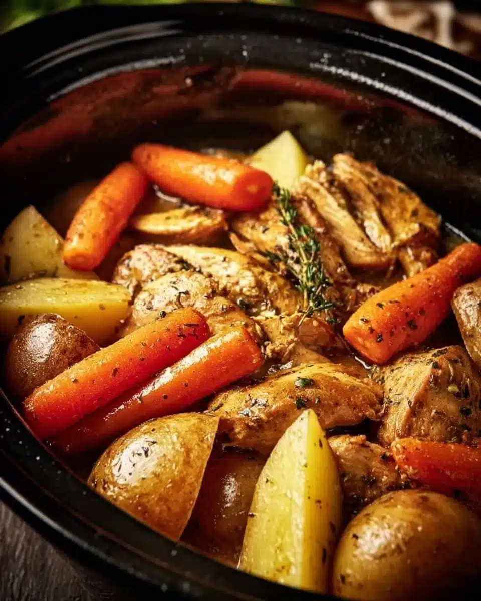 Slow Cooker Garlic Butter Chicken and Veggies