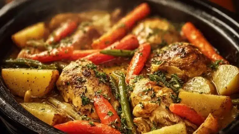 Slow Cooker Garlic Butter Chicken and Veggies