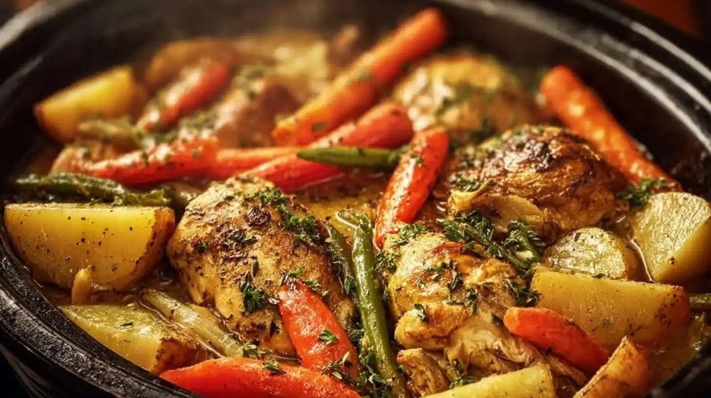 Slow Cooker Garlic Butter Chicken and Veggies