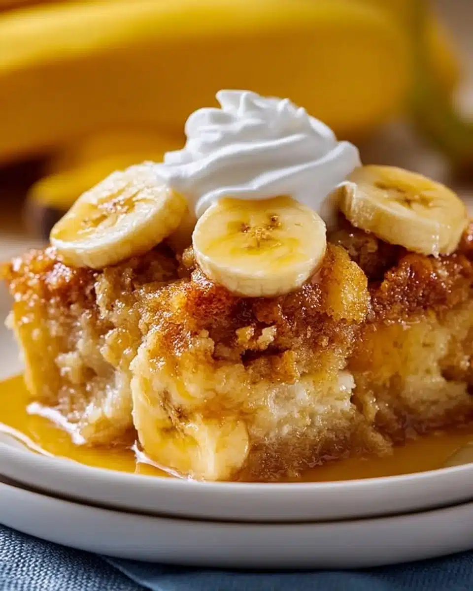 Southern Banana Cobbler Recipe with Pudding Mix & Cake Mix