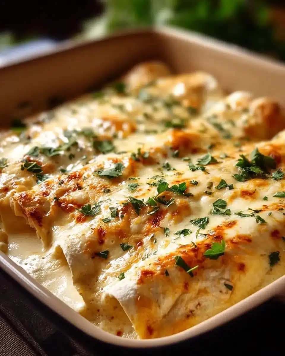 Creamy White Chicken Enchiladas