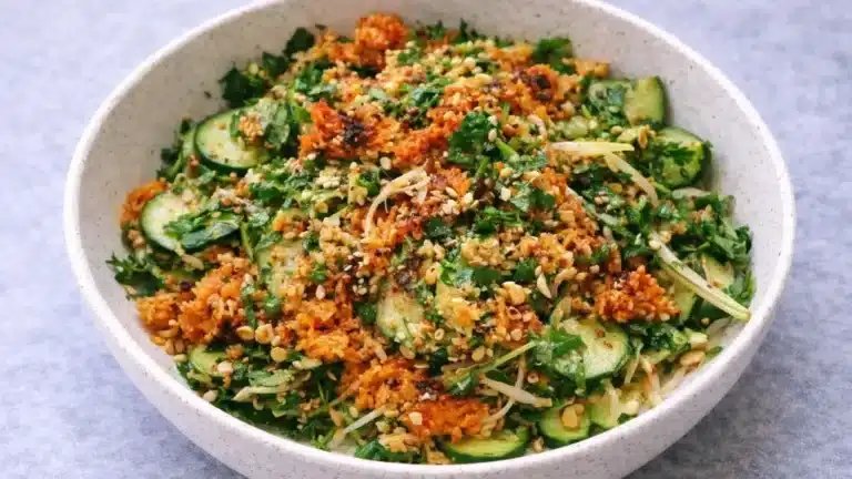 Crispy Rice Salad With Cucumbers And Herbs