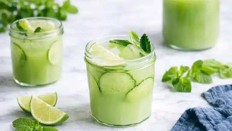 Cucumber Agua Fresca translates to "Cucumber Fresh Water" in English.