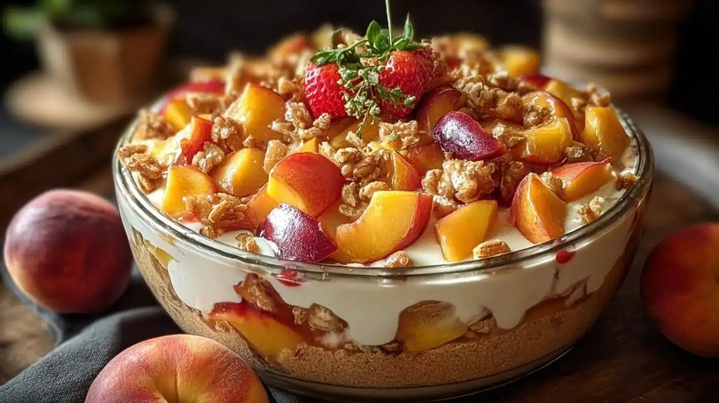 Peach Cobbler Cheesecake Fruit Salad Recipe