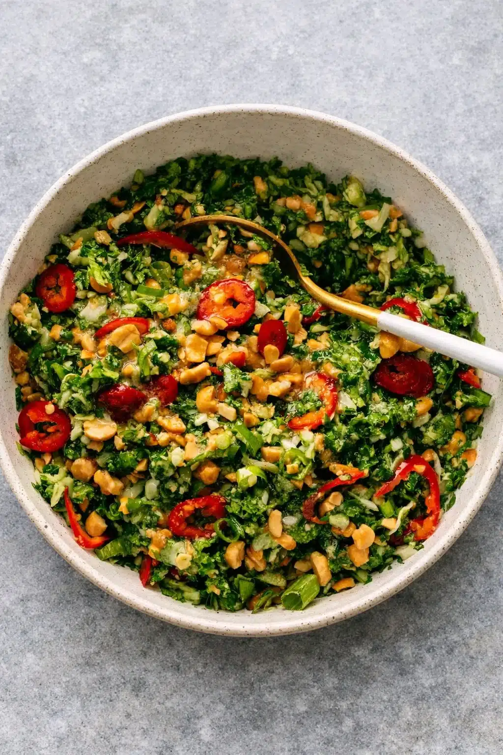 Roasted Peanut Kale Crunch Salad