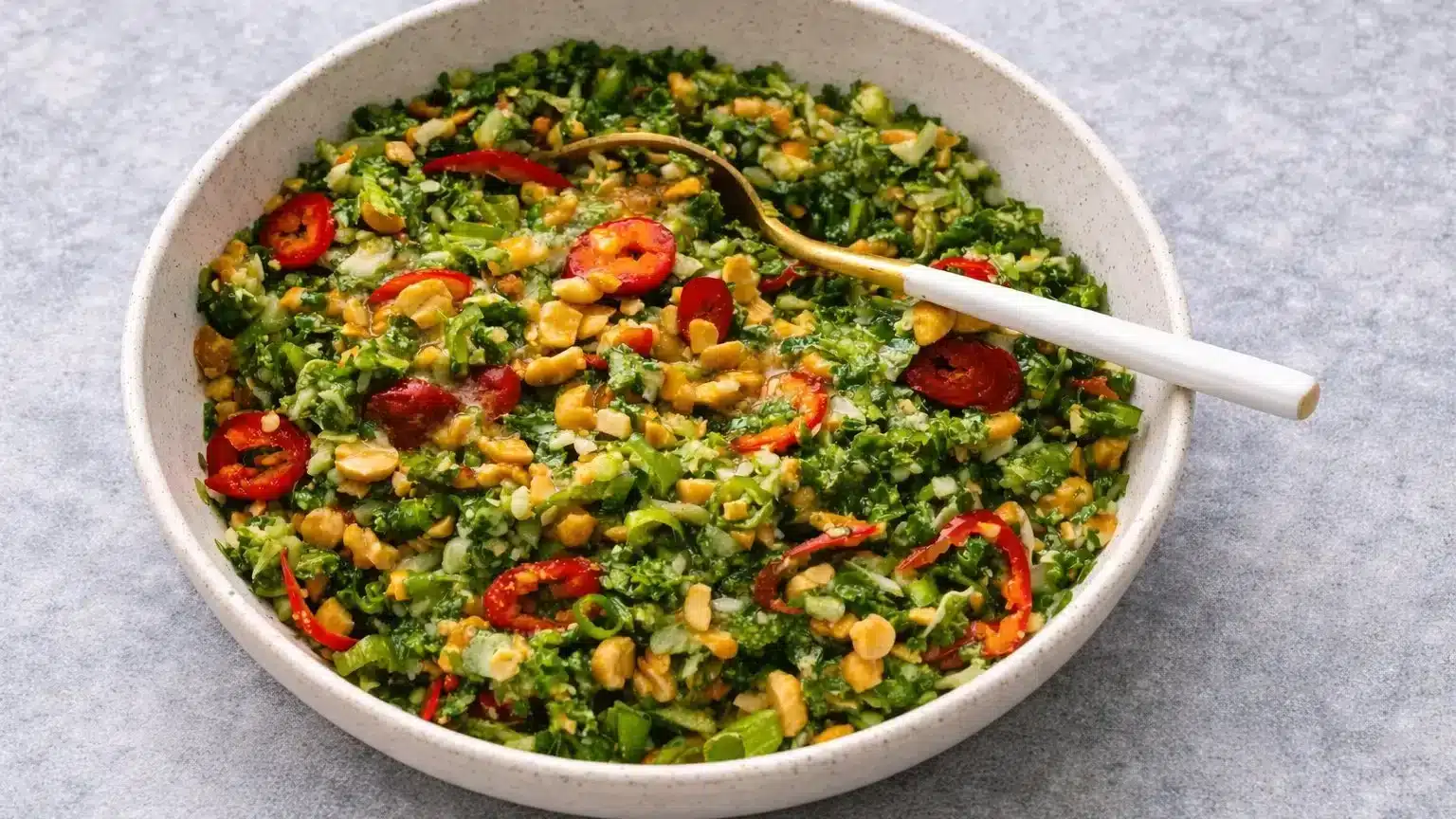 Roasted Peanut Kale Crunch Salad