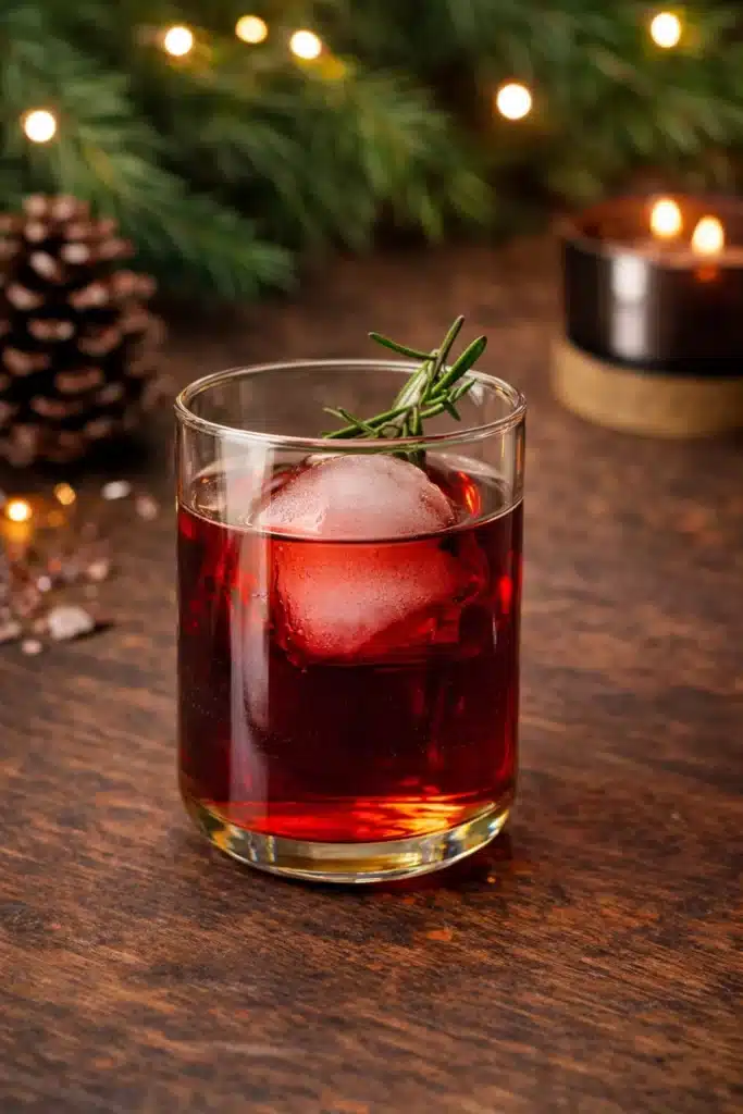 Rosemary Pom Spritzer AKA The Merry Mocktail
