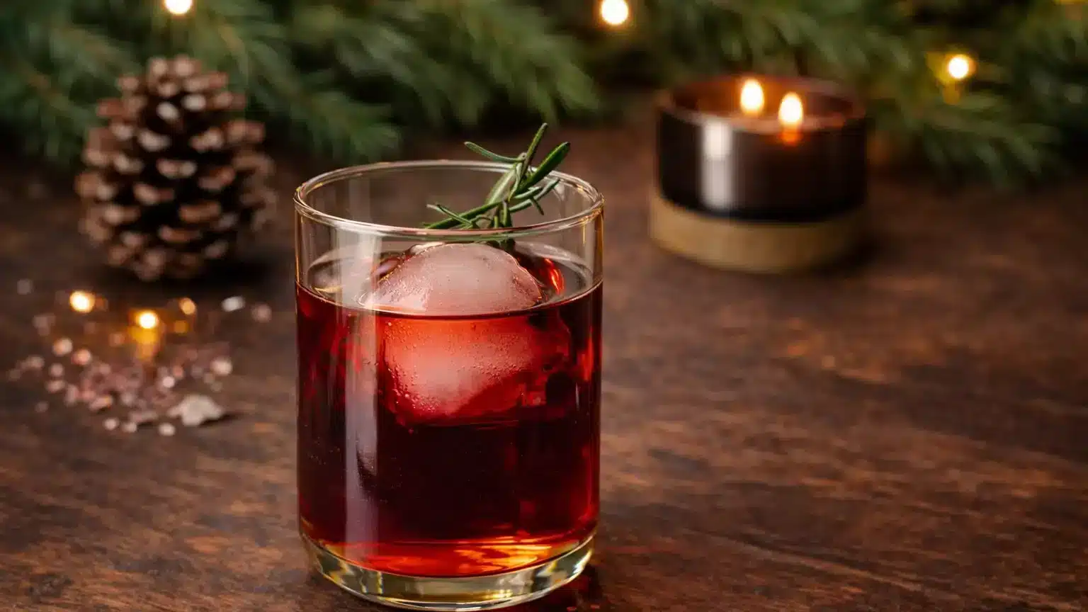 Rosemary Pom Spritzer AKA The Merry Mocktail