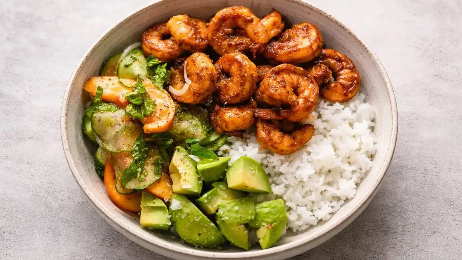 Spicy Shrimp With Peach Salad