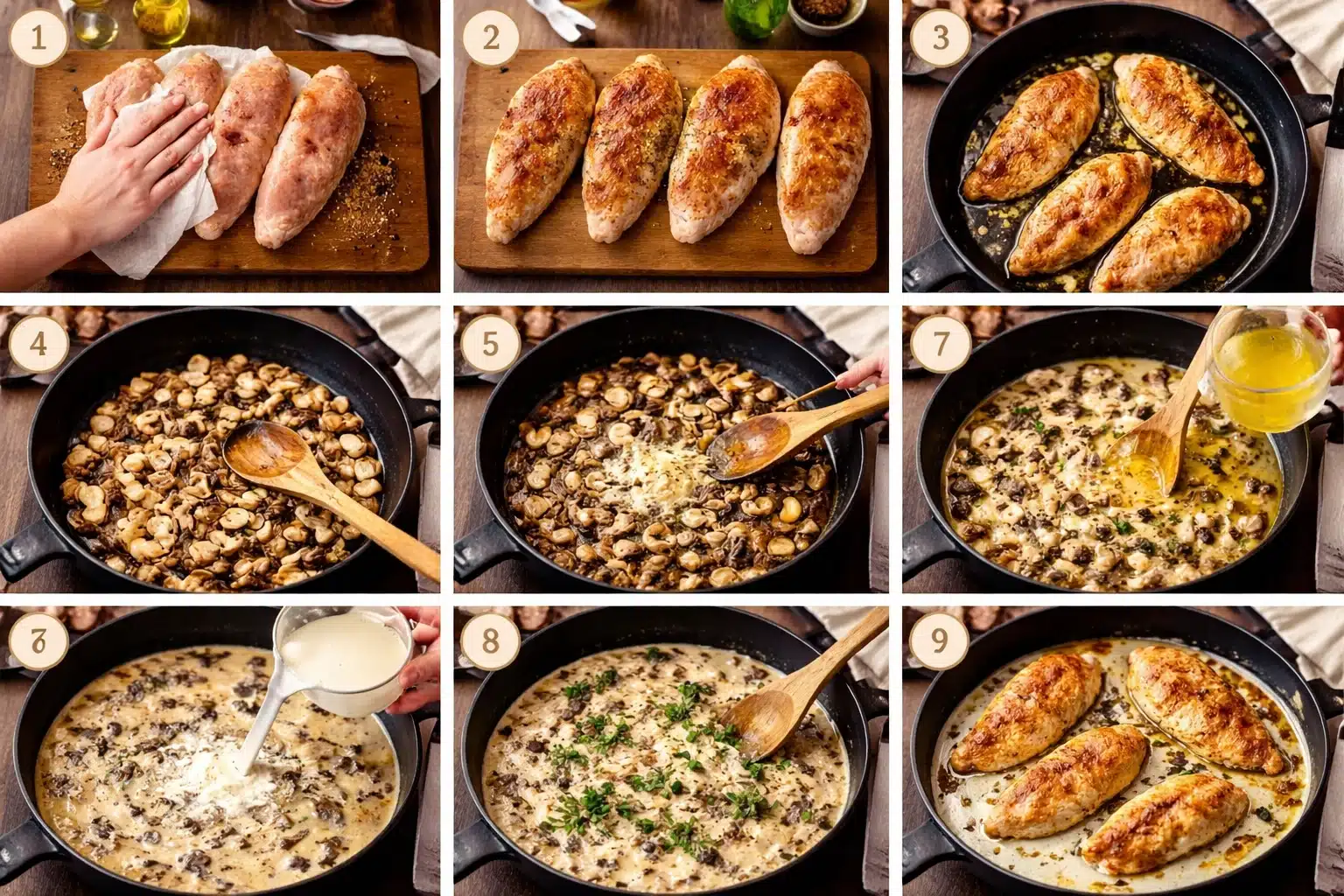 Delicious Creamy Mushroom Chicken Skillet in 30 Minutes