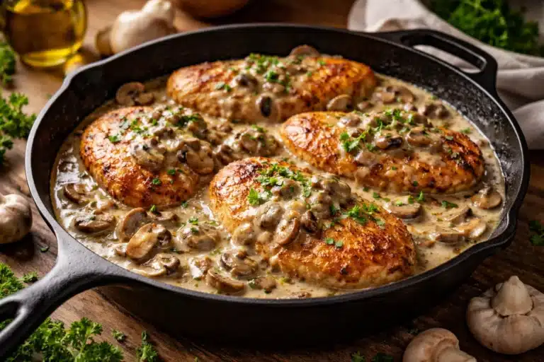 creamy mushroom chicken skillet